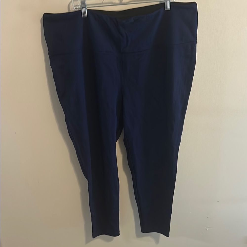 Lauren Ralph Lauren 2X Navy Blue Leggings High Rise Viscose Stretch Pants Crop